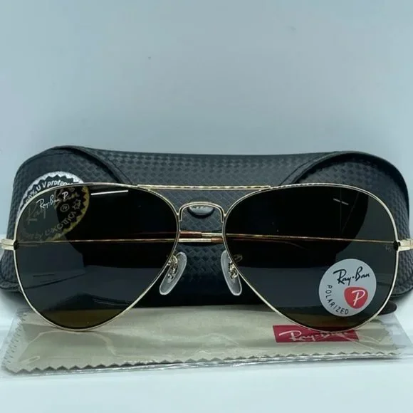 New Rayban Aviator Polarized 3025 Gold/Brown Polar asstd sizes - Picture 6 of 9